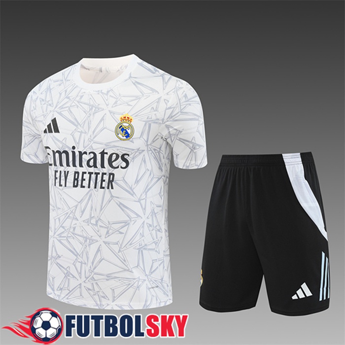 Camiseta Entrenamiento Real Madrid Ninos Blanco/Gris 2024/2025
