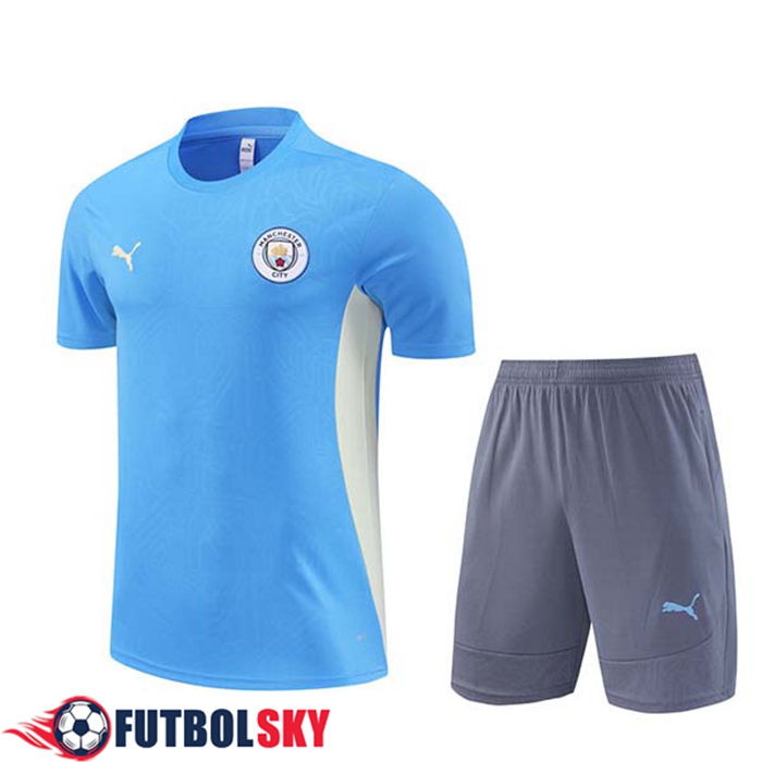 Camiseta Entrenamiento Manchester City Azul/Blanco 2024/2025
