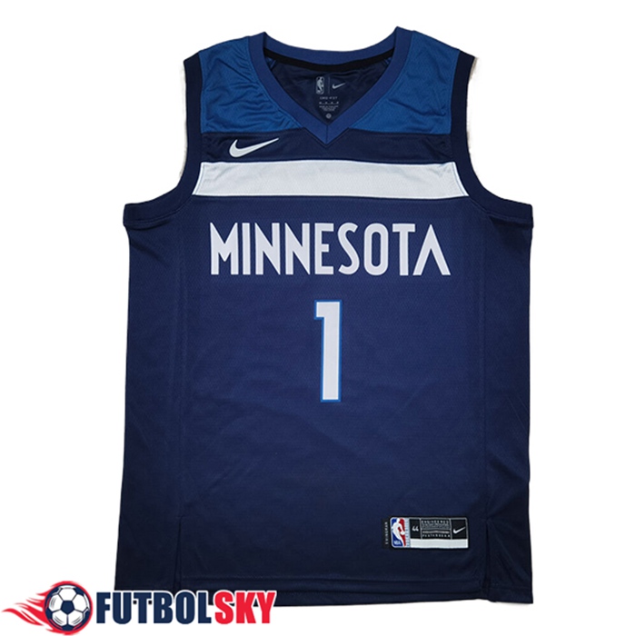 Camisetas Minnesota Timberwolves (EDWARDS #1) 2024/25 Azul Oscuro