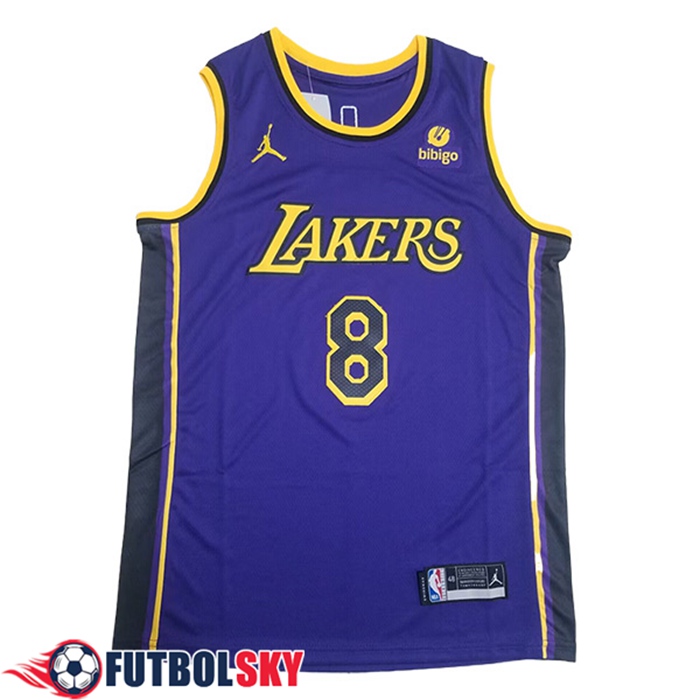 Camiseta Los Angeles Lakers (BRYANT #8) 2024/25 Viola/Giallo