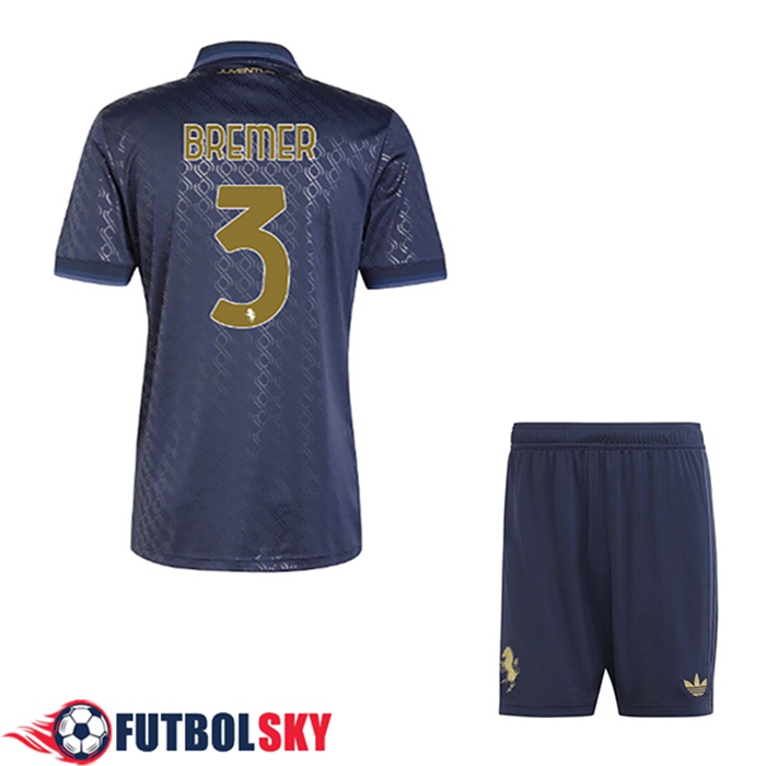 Camisetas De Futbol Juventus (BREMER #3) Ninos Tercera 2024/2025