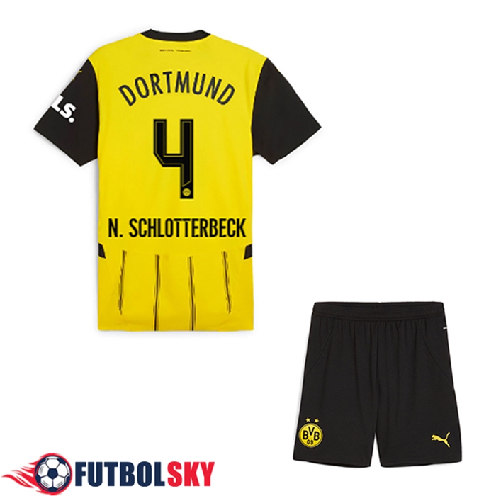 Camisetas De Futbol Dortmund BVB (N.SCHLOTTERBECK #4) Ninos Primera 2024/2025