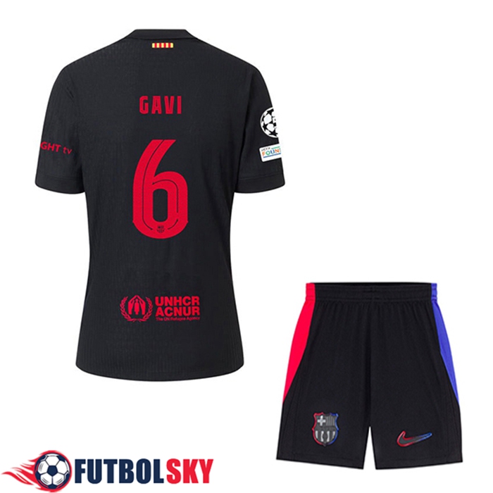 Camisetas De Futbol Barcelona (GAVI #6) Ninos Segunda 2024/2025