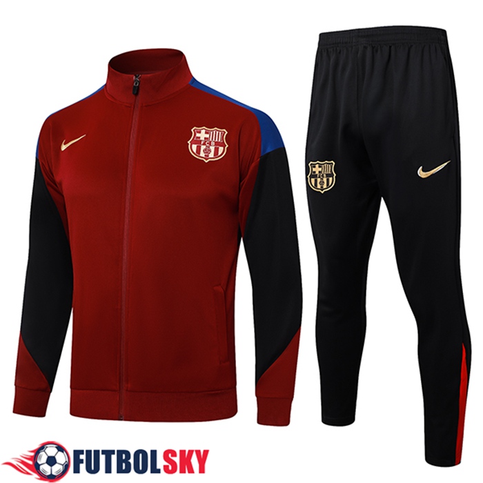Chandal Equipos De Futbol Chaquetas FC Barcelona Rojo/Negro/Azul 2024/2025