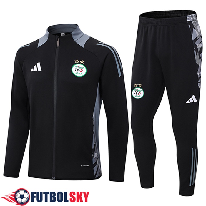 Chandal Equipos De Futbol Chaqueta Algeria Negro/Gris 2024/2025