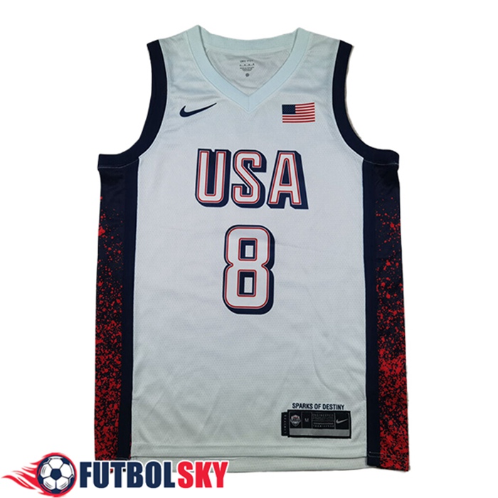 Camisetas De Futbol USA (LEONARD #8) 2024/25 Blanco/Negro/Rojo