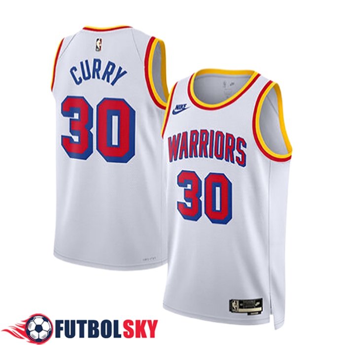 Camisetas De Futbol Golden State Warriors (CURRY #30) 2024/25 Blanco/Rojo/Amarillo
