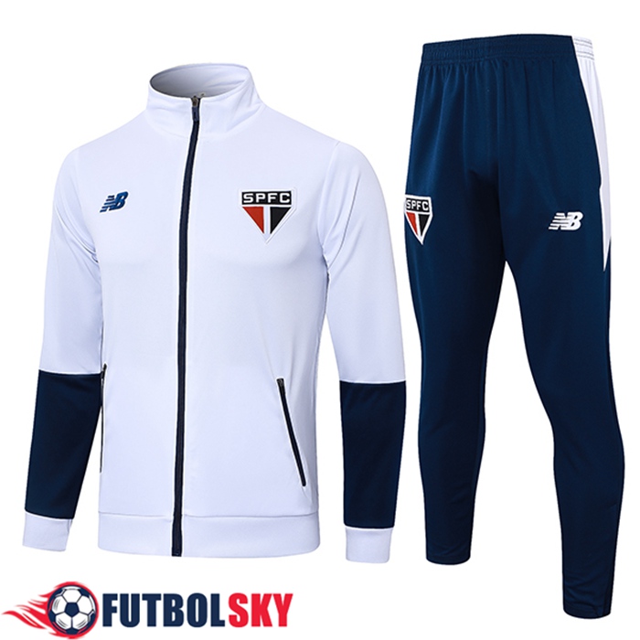 Chandal Equipos De Futbol Chaquetas Sao Paulo FC Blanco/Azul 2024/2025