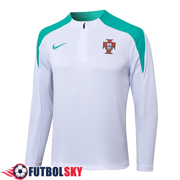 Sudadera De Entrenamiento Portugal Blanco/Verde 2024/2025