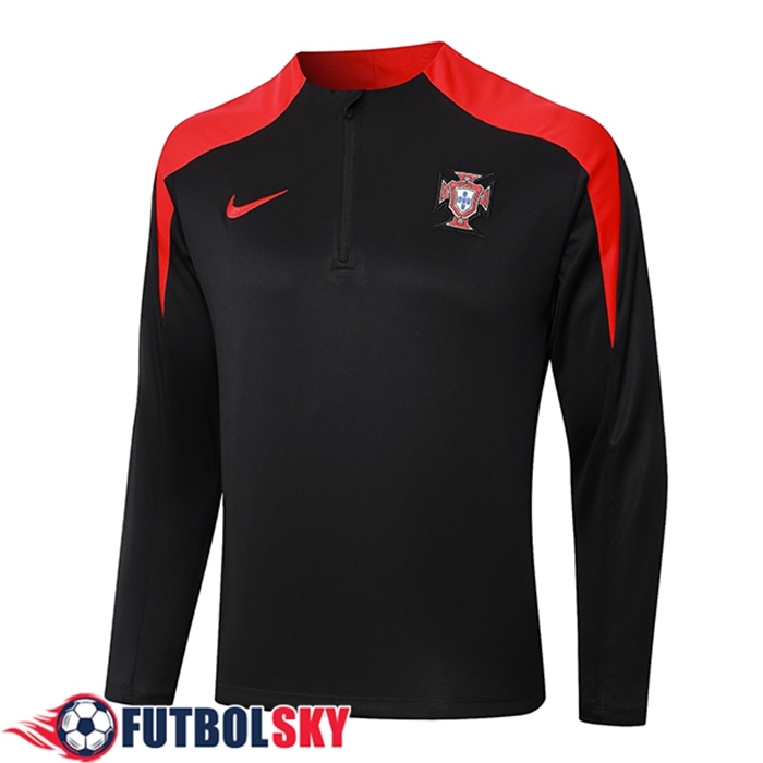 Sudadera De Entrenamiento Portugal Negro/Rojo 2024/2025 -02