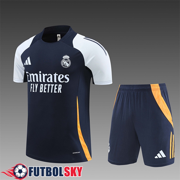 Camiseta Entrenamiento Real Madrid Ninos Azul/Blanco/Amarillo 2024/2025