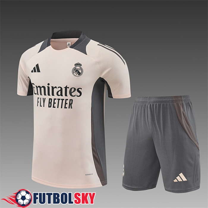Camiseta Entrenamiento Real Madrid Ninos Beige/Gris 2024/2025