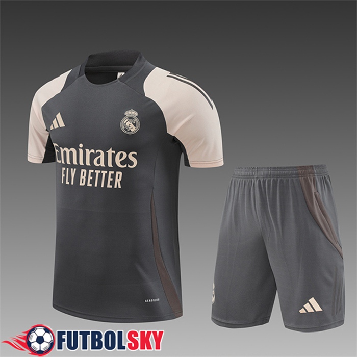 Camiseta Entrenamiento Real Madrid Ninos Gris/Beige 2024/2025