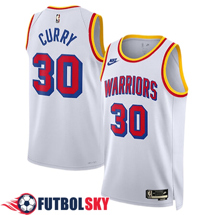Camisetas Golden State Warriors (CURRY #30) 2024/25 Blanco/Rojo/Amarillo -02