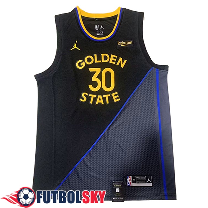 Camisetas Golden State Warriors (CURRY #30) 2024/25 Negro/Gris/Amarillo