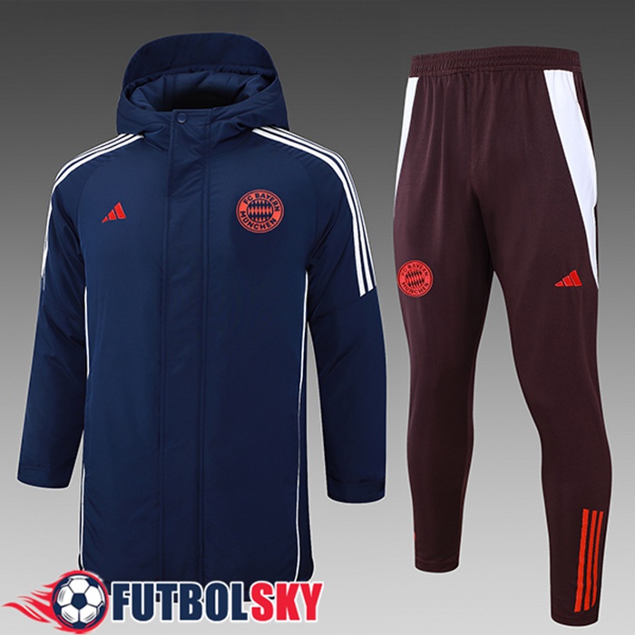 Chandal Plumas Con Capucha Bayern Munich Azul/Blanco/Rojo 2024/2025 -02