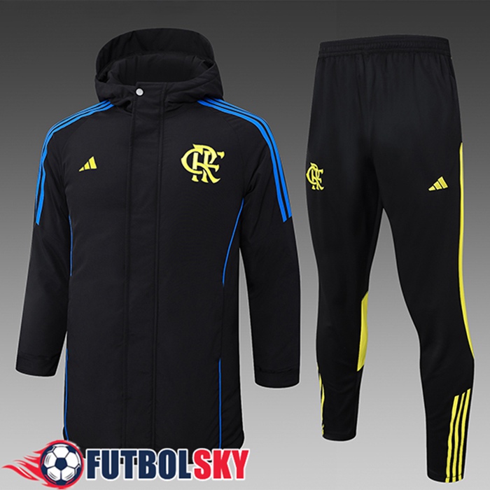 Chandal Plumas Con Capucha Flamengo Negro/Azul/Amarillo 2024/2025