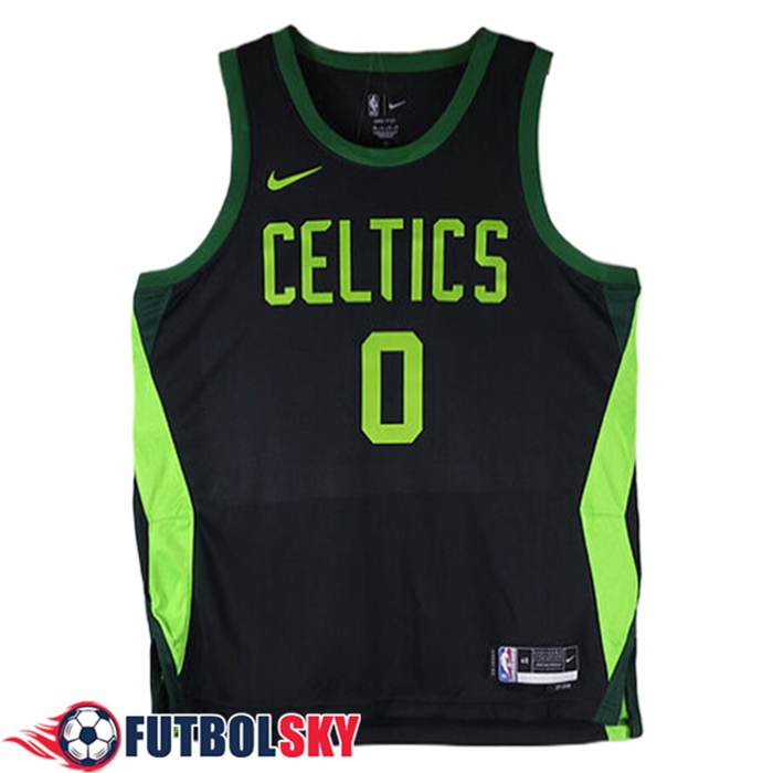 Camisetas Boston Celtics (TATUM #0) 2024/25 Negro/Verde -03