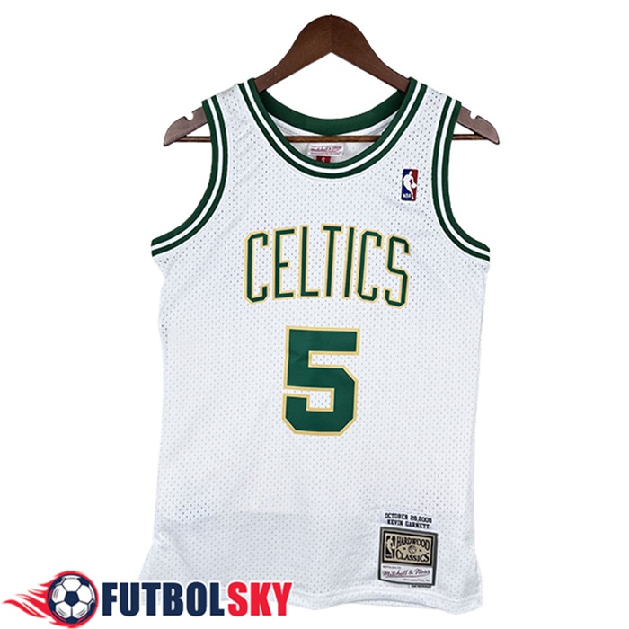 Camisetas Boston Celtics (GARNETT #5) 2024/25 Blanco/Verde