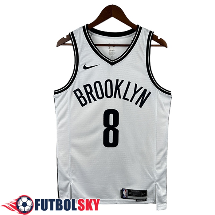 Camisetas Brooklyn Nets (CUI #8) 2024/25 Blanco/Negro