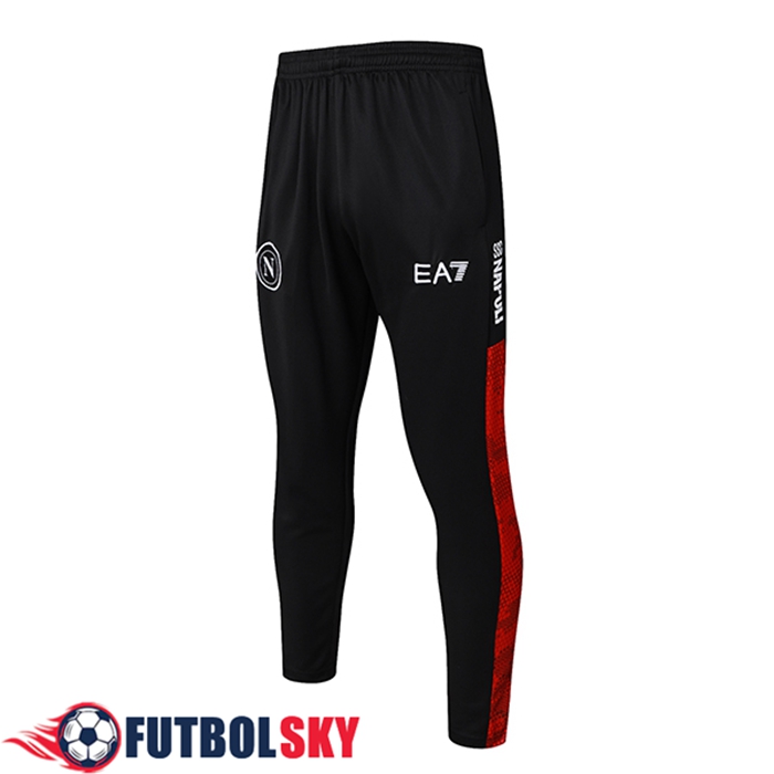 Pantalon Entrenamiento SSC Napoli Negro/Rojo 2024/2025