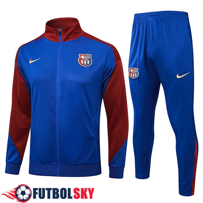 Chandal Equipos De Futbol Chaquetas FC Barcelona Azul/Rojo 2024/2025 -02