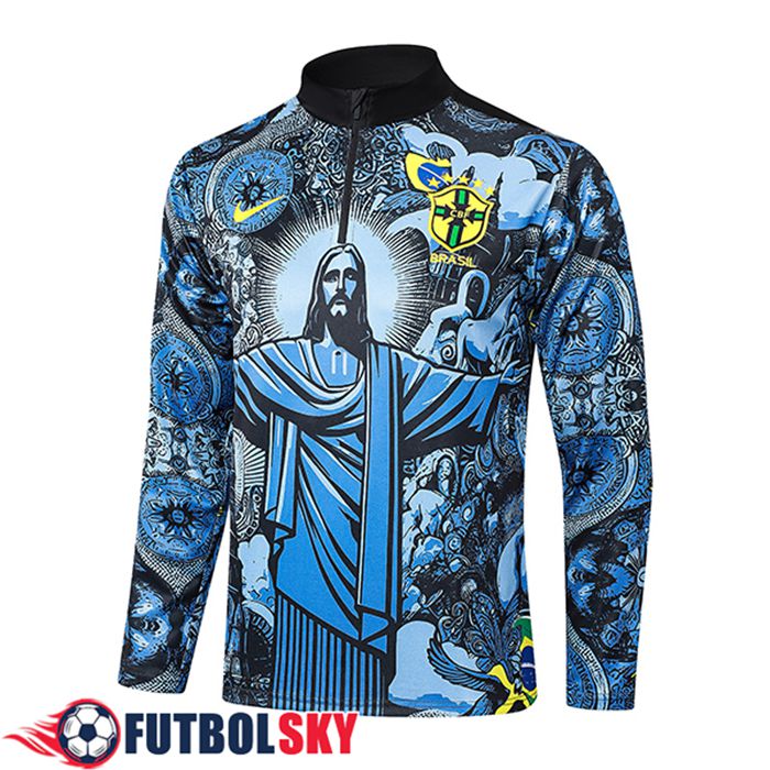 Sudadera De Entrenamiento Brasil Negro/Azul 2024/2025