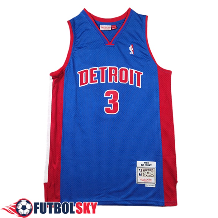 Camisetas De Futbol Detroit Pistons (WALLACE #3) 2024/25 Azul/Rojo