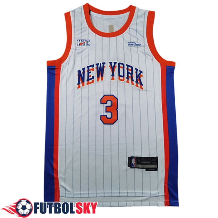 Camisetas De Futbol New York Knicks (HART #3) 2024/25 Blanco/Naranja/Azul