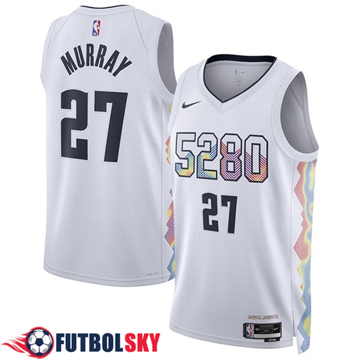 Camisetas De Futbol Denver Nuggets (MURRAY #15) 2024/25 Blanco/Negro
