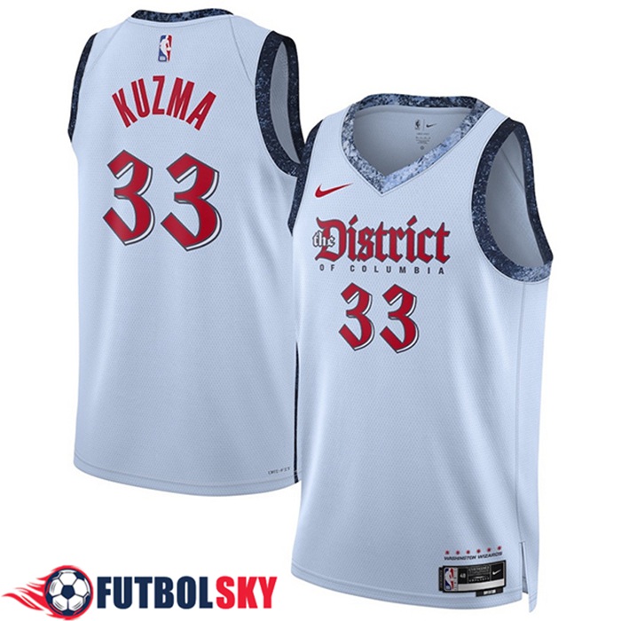 Camisetas De Futbol Washington Wizards (KUZMA #33) 2024/25 Blanco/Rojo