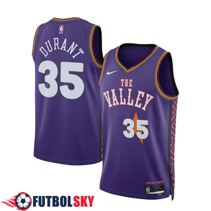 Camisetas De Futbol Phoenix Suns (DURANT #35) 2024/25 Violeta/Blanco