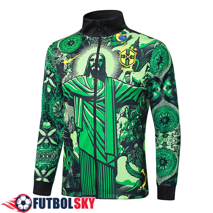 Chaquetas Futbol Brasil Verde/Negro 2024/2025