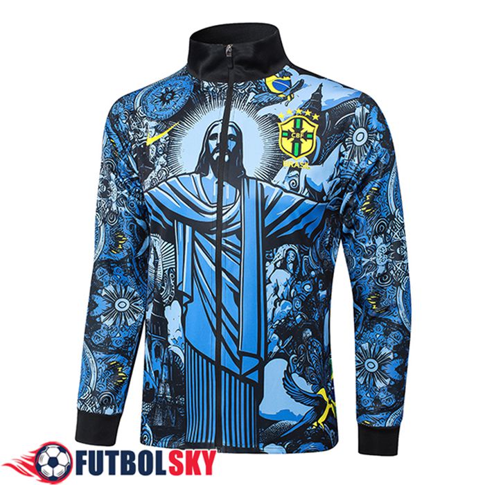 Chaquetas Futbol Brasil Azul/Negro 2024/2025