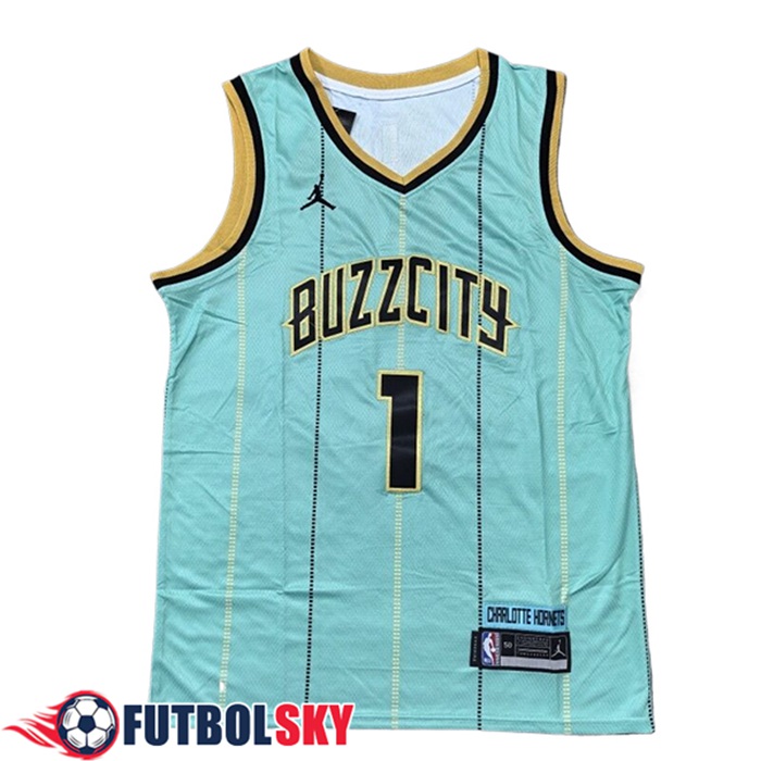 Camisetas NBA Charlotte Hornets (BALL #1) 2024/25 Verde/Negro/Amarillo