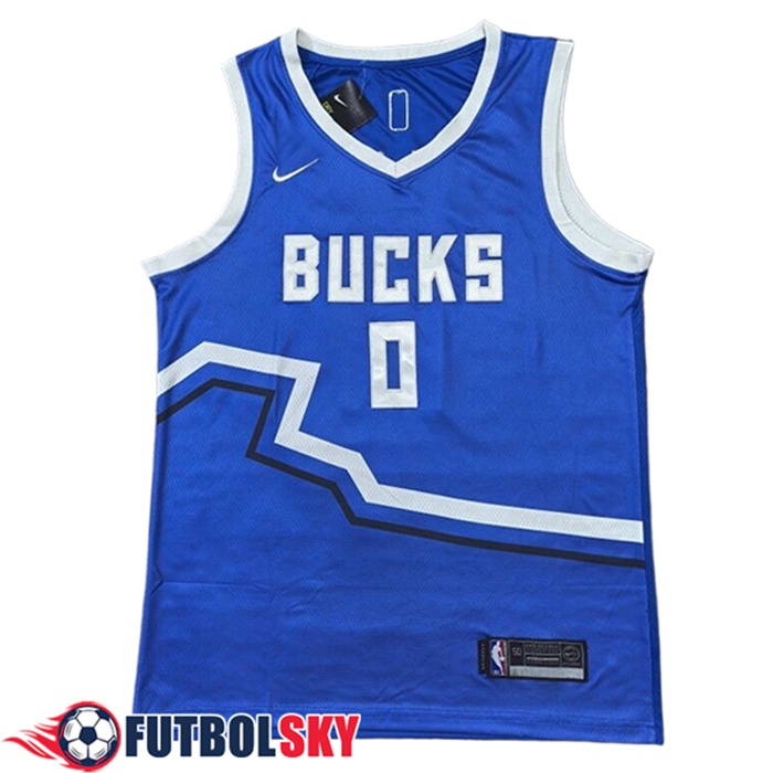Camisetas NBA Milwaukee Bucks (LILLARD #0) 2024/25 Azul/Blanco