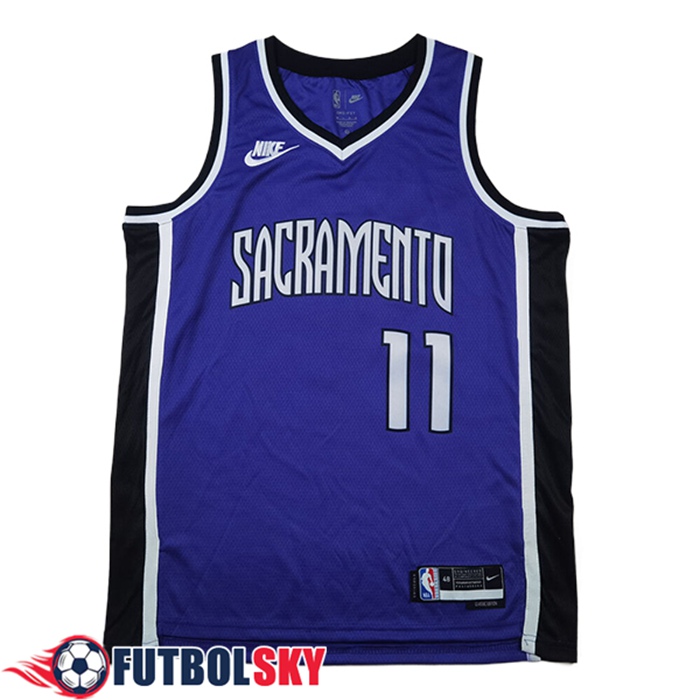 Camisetas NBA Sacramento Kings (SABONIS #11) 2024/25 Violeta/Negro/Blanco -02
