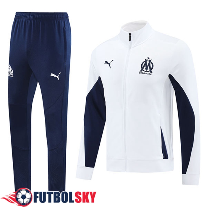 Chandal Equipos De Futbol Chaquetas Marsella Blanco/Azul 2024/2025