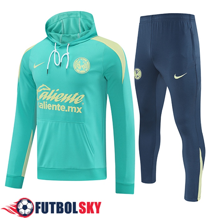 Chaqueta Con Capucha Chandal Club America Verde/Amarillo 2025/2026