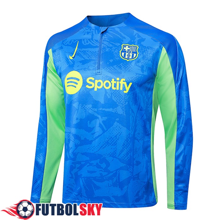 Sudadera De Entrenamiento FC Barcelona Azul/Verde 2024/2025