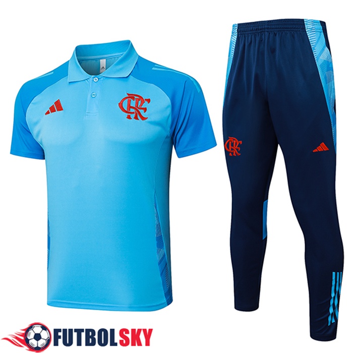 Camiseta Polo Flamengo Azul Claro 2025/2026