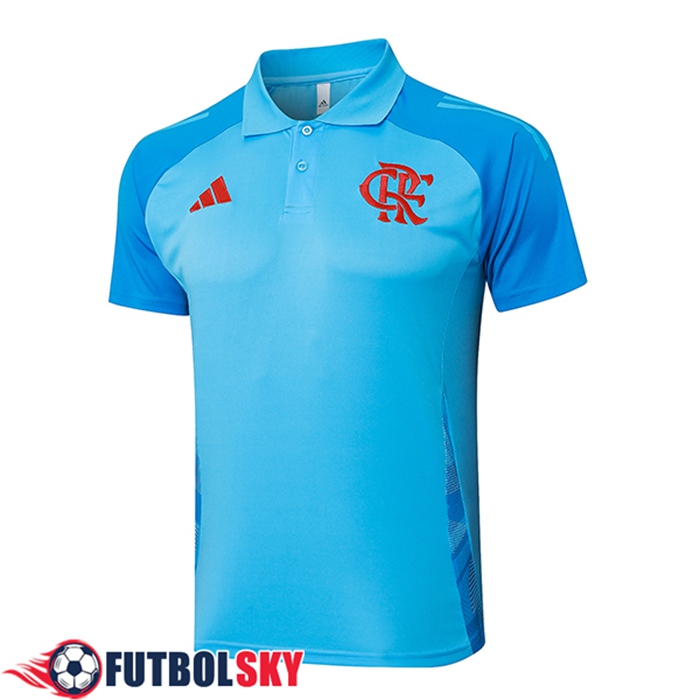 Camiseta Polo Flamengo Azul Claro 2025/2026