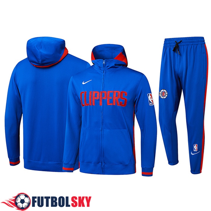 Chaqueta Con Capucha Chandal Rompevientos Los Angeles Clippers Azul/Rojo 2025/2026