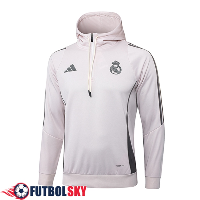 Sudadera De Entrenamiento Capucha Real Madrid Rosa/Gris 2025/2026