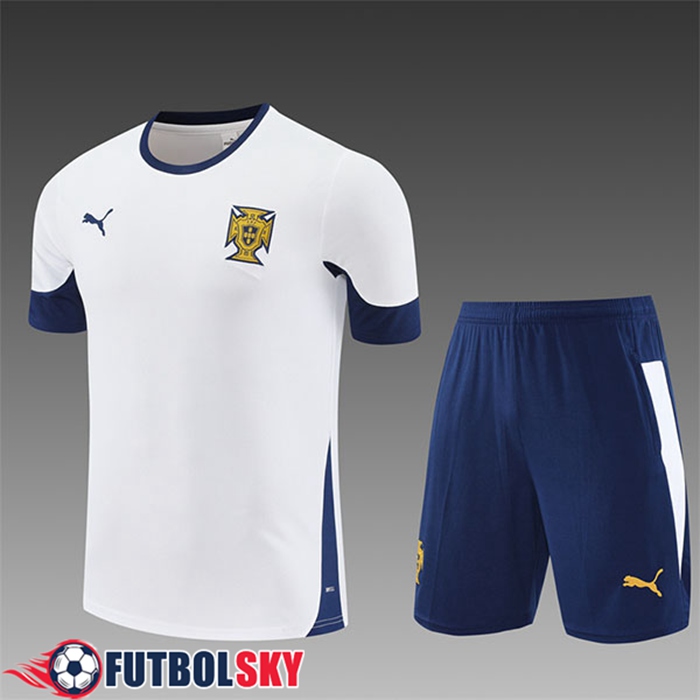 Camiseta Entrenamiento Portugal Ninos Blanco/Azul 2025/2026