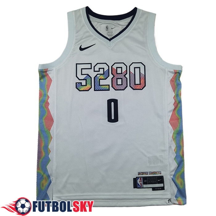 Camisetas NBA Denver Nuggets (BRAUN #0) 2025/26 Blanco/Negro