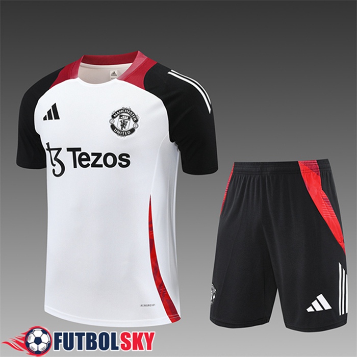 Camiseta Entrenamiento Manchester United Ninos Blanco/Negro/Rojo 2025/2026
