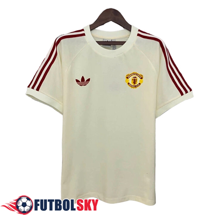 Camiseta Entrenamiento Manchester United Beige/Rojo 2025/2026