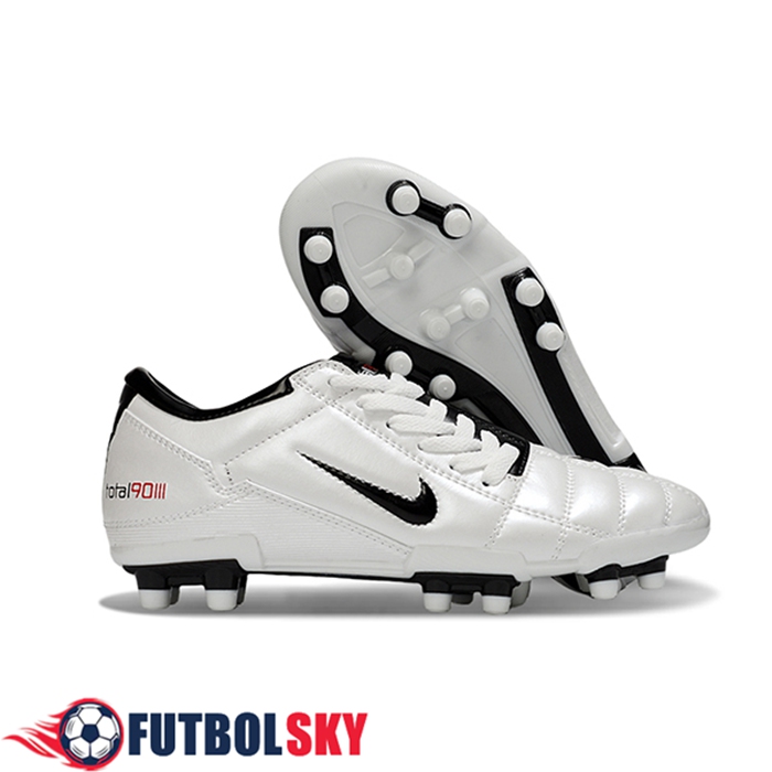 Nike Botas De Fútbol T90 FG Blanco/Negro