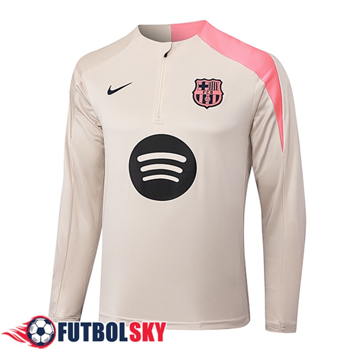 Sudadera De Entrenamiento FC Barcelona Beige/Rosa 2025/2026